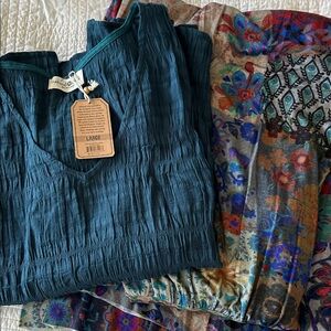 NATURAL LIFE Colorful Boho Maxi skirt and matching top